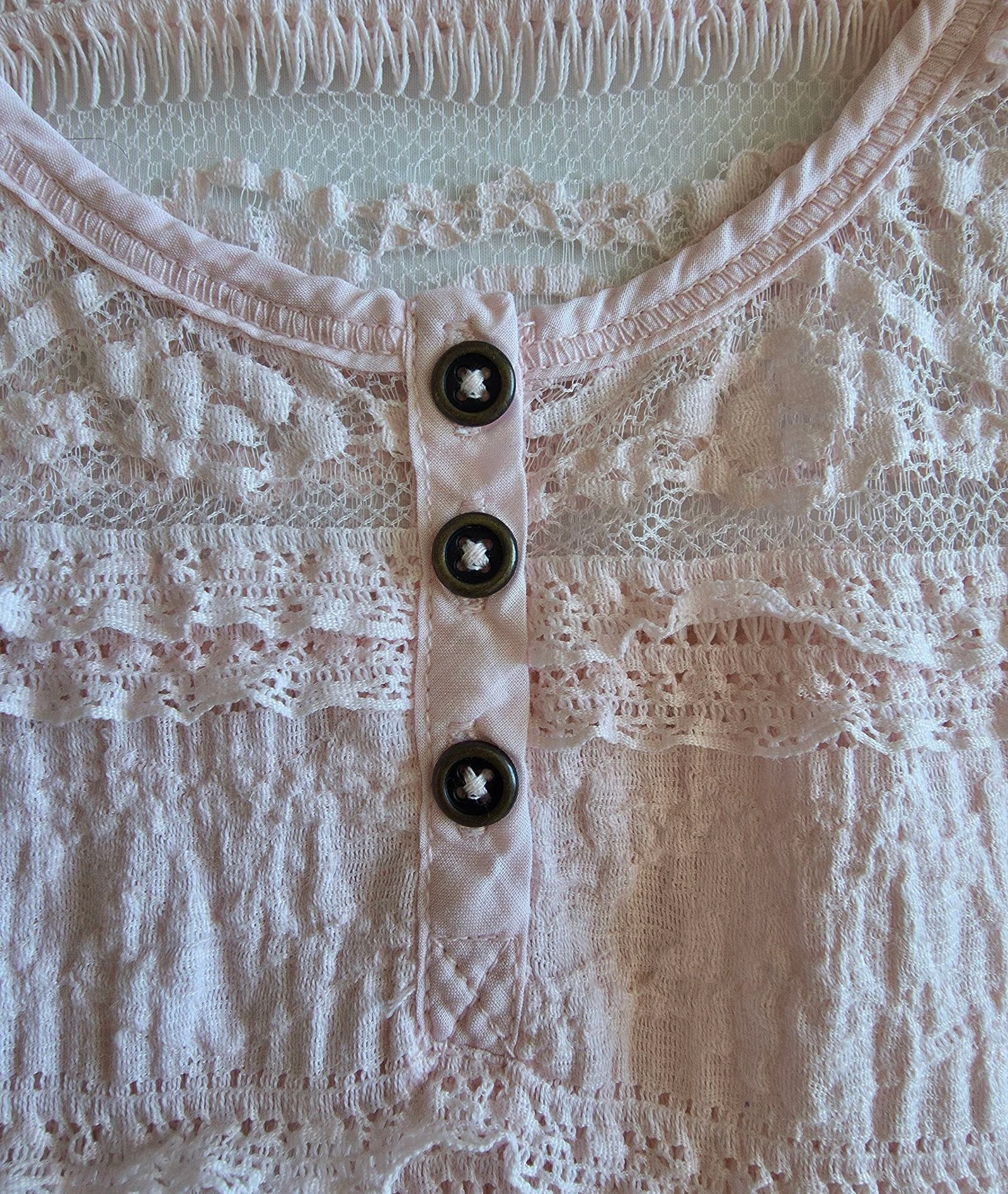 Débardeur rosa pálido H&M S 36 top de encaje con botones – photo 5